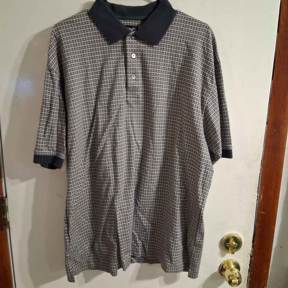 PING Collection Golf Polo‎ Shirt Mercerized Cotton Diamond Check Old Money EUC L